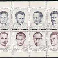 Yugoslavia 1973 National Heroes sheetlet containing complete set of 8 unmounted mint, SG 1576a