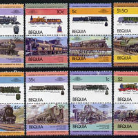 St Vincent - Bequia 1984 Locomotives #1 (Leaders of the World) set of 16 opt'd SPECIMEN unmounted mint