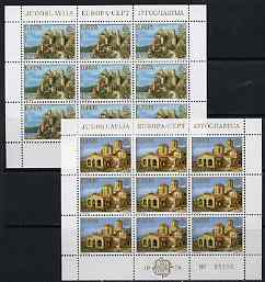 Yugoslavia 1978 Europa (Buildings) set of 2 each in sheetlets of 9 unmounted mint, SG 1811-12
