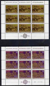 Yugoslavia 1979 Europa set of 2 each in sheetlets of 9 unmounted mint, SG 1876-77