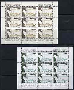 Yugoslavia 1980 European Security set of 2 each in sheetlets of 9 unmounted mint, SG 1954-55