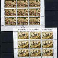 Yugoslavia 1981 Europa (Paintings by,Arsenovic) set of 2 each in sheetlets of 9 unmounted mint, SG 1978-79