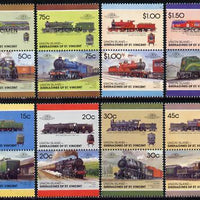 St Vincent - Union Island 1987 Locomotives #7 (Leaders of the World) set of 16 opt'd SPECIMEN unmounted mint