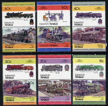 Tuvalu - Funafuti 1984 Locomotives #1 (Leaders of the World) set of 12 opt'd SPECIMEN unmounted mint