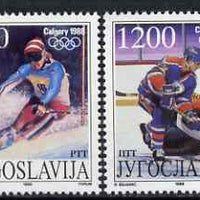 Yugoslavia 1988 Calgary Winter Olympics set of 2 unmounted mint, SG 2434-35