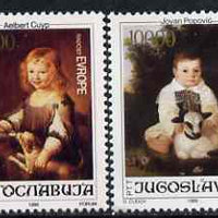 Yugoslavia 1989 21st Joy of Europe (Paintings of Children with Animals) set of 2 unmounted mint, SG 2568-69