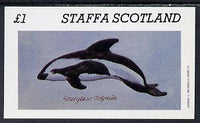Staffa 1982 Dolphins imperf souvenir sheet (£1 value) unmounted mint