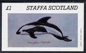 Staffa 1982 Dolphins imperf souvenir sheet (£1 value) unmounted mint