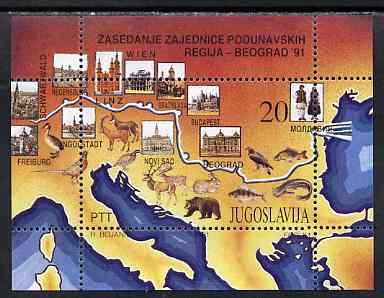 Yugoslavia 1991 Danube Regions Conference perf m/sheet unmounted mint, SG MS 2710