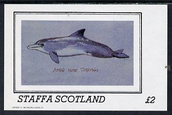Staffa 1982 Dolphins imperf deluxe sheet (£2 value) unmounted mint