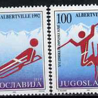 Yugoslavia 1992 Albertville Winter Olympics set of 2 unmounted mint, SG 2765-66