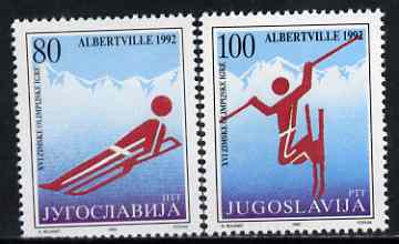 Yugoslavia 1992 Albertville Winter Olympics set of 2 unmounted mint, SG 2765-66