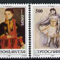 Yugoslavia 1992 24th Joy of Europe (Paintings of Children) set of 2 unmounted mint, SG 2819-20