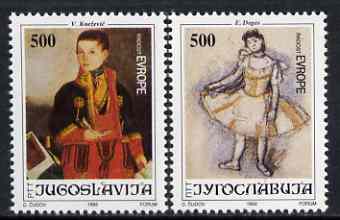 Yugoslavia 1992 24th Joy of Europe (Paintings of Children) set of 2 unmounted mint, SG 2819-20