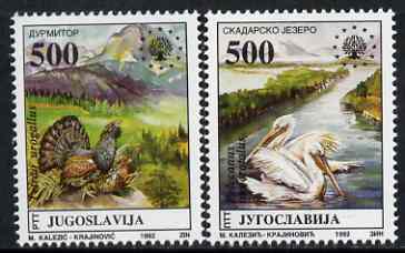 Yugoslavia 1992 Nature Protection set of 2 unmounted mint, SG 2822-23