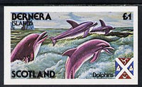 Bernera 1978 Dolphins imperf souvenir sheet (£1 value) unmounted mint