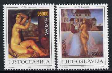 Yugoslavia 1993 Europa (Contemporary Art) set of 2 unmounted mint, SG 2858-59