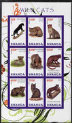 Rwanda 2009 Wild Cats imperf sheetlet containing 9 values unmounted mint