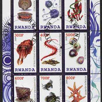 Rwanda 2009 Marine Life perf sheetlet containing 9 values fine cto used