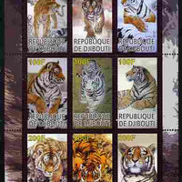 Djibouti 2010 Chinese New Year - Year of the Tiger perf sheetlet containing 9 values unmounted mint