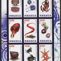 Rwanda 2009 Marine Life perf sheetlet containing 9 values unmounted mint