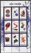 Rwanda 2009 Marine Life perf sheetlet containing 9 values unmounted mint