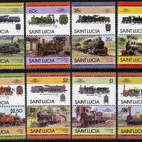 St Lucia 1985 Locomotives #3 (Leaders of the World) set of 16 opt'd SPECIMEN (as SG 761-76) unmounted mint
