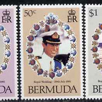 Bermuda 1981 Royal Wedding set of 3 unmounted mint, SG 436-38
