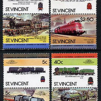 St Vincent 1984 Locomotives #3 (Leaders of the World) set of 8 opt'd SPECIMEN (as SG 834-41) unmounted mint
