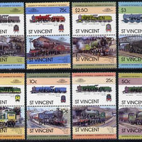 St Vincent 1983 Locomotives #1 (Leaders of the World) set of 16 opt'd SPECIMEN (as SG 744-59) unmounted mint