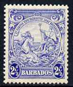 Barbados 1938-47 Badge of Colony 2.5d ultramarine unmounted mint, SG 251*
