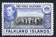 Falkland Islands 1938-50 KG6 Flock of Sheep 2.5d unmounted mint, SG 151