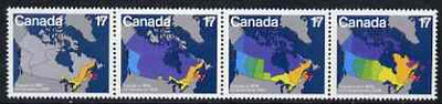 Canada 1981 Canada Day (Maps) strip of 4 unmounted mint, SG 1013a