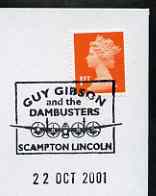Postmark - Great Britain 2001 cover with 'Guy Gibson & the Dambusters' Scampton cancel illustrated with a Lancaster