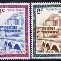United Nations (NY) 1960 UN General Assembly Building set of 2 unmounted mint, SG 77-78*