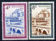 United Nations (NY) 1960 UN General Assembly Building set of 2 unmounted mint, SG 77-78*