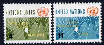 United Nations (NY) 1962 UN Congo Operation set of 2 unmounted mint, SG 114-15