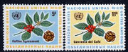 United Nations (NY) 1966 International Coffee Agreement set of 2 unmounted mint, SG 158-59*