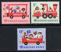 United Nations (NY) 1966 20th Anniversary of UNICEF set of 3 unmounted mint, SG 161-63