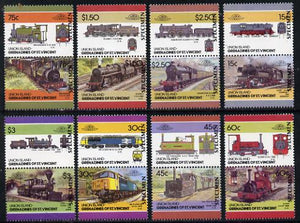 St Vincent - Union Island 1986 Locomotives #4 (Leaders of the World) set of 16 opt'd SPECIMEN unmounted mint