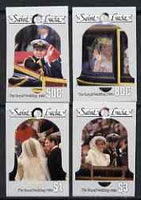 St Lucia 1986 Royal Wedding (Andrew & Fergie) (2nd series) imperf set of 4 from limited printing, as SG 897-900 unmounted mint