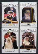St Lucia 1986 Royal Wedding (Andrew & Fergie) (2nd series) imperf set of 4 from limited printing, as SG 897-900 unmounted mint