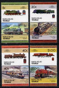 Tuvalu - Nukulaelae 1984 Locomotives #2 (Leaders of the World) set of 8 opt'd SPECIMEN unmounted mint