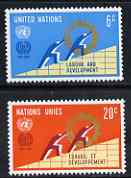 United Nations (NY) 1969 International Labour Organisation set of 2 unmounted mint, SG 199-200