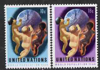 United Nations (NY) 1974 World Population Year set of 2 unmounted mint, SG 259-60