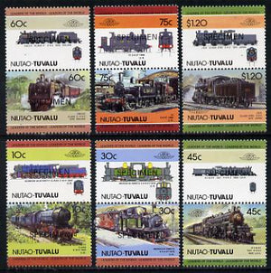 Tuvalu - Niutao 1985 Locomotives #2 (Leaders of the World) set of 12 opt'd SPECIMEN unmounted mint