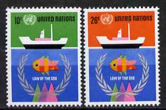 United Nations (NY) 1974 UN Conference on 'Law of the Sea' set of 2 unmounted mint, SG 261-62