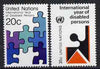 United Nations (NY) 1981 International Year of the Disabled set of 2 unmounted mint, SG 353-54