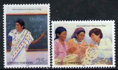 United Nations (NY) 1988 International Volunteer Day set of 2 unmounted mint, SG 533-34*