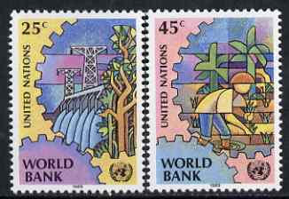 United Nations (NY) 1989 World Bank set of 2 unmounted mint, SG 555-56